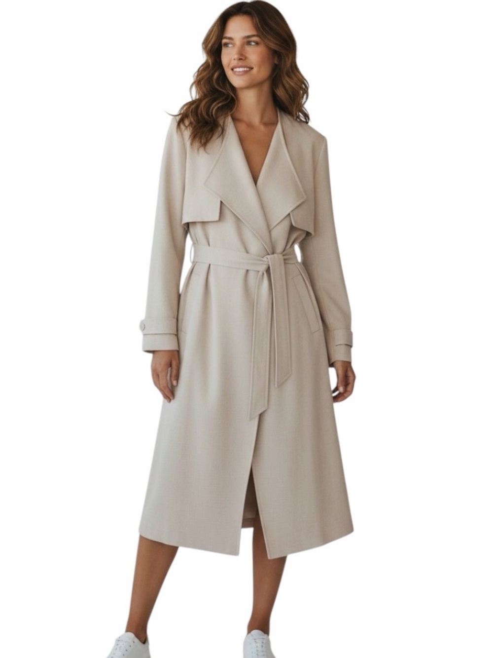 Divided H&M Lightweight Belted Trench Coat size X-small